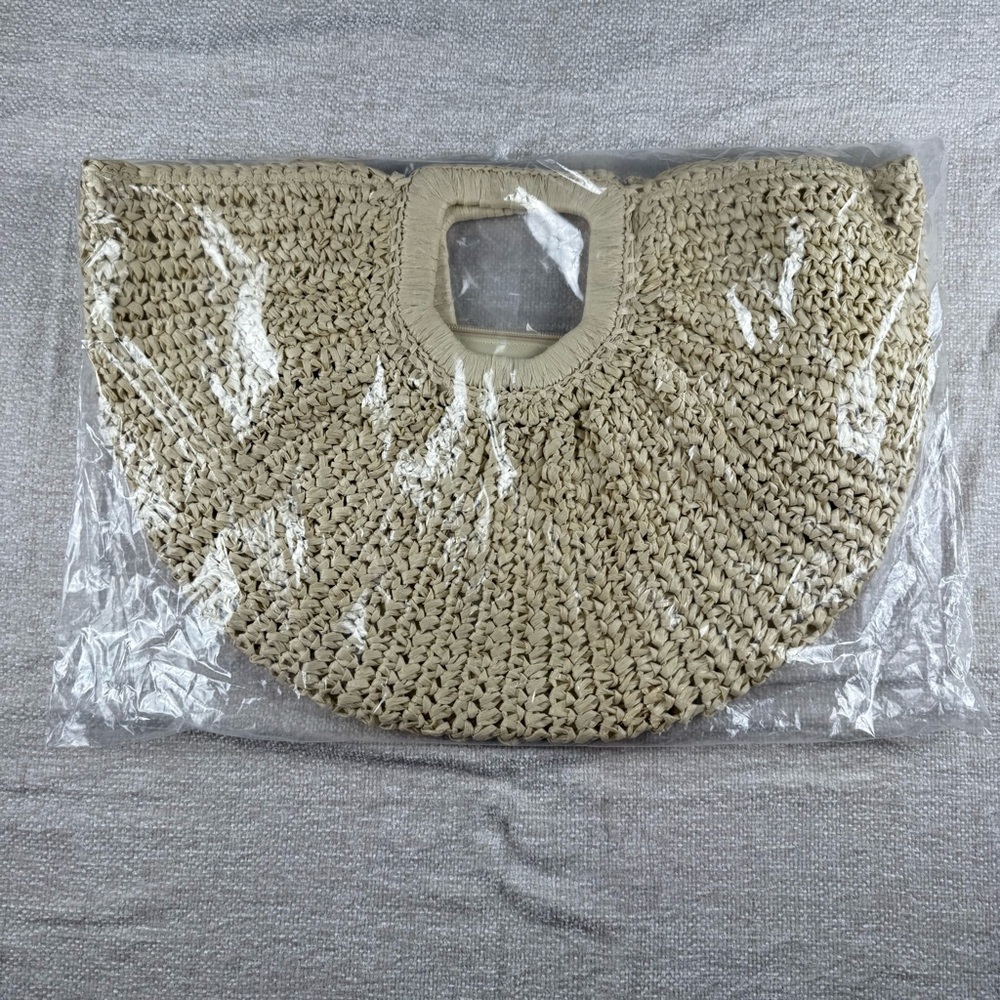 Chic Beige‎ Woven Tote Bag